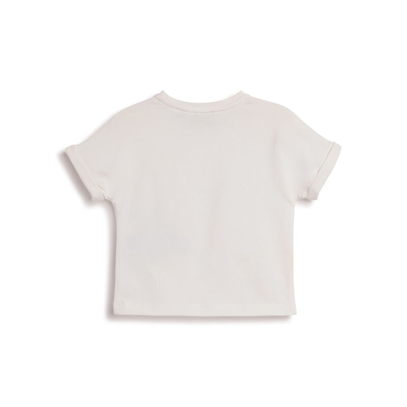 Girls White Printed Short Sleeve T-Shirt image number 1